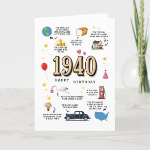 1940 Verjaardag Kaart voor papa of mama