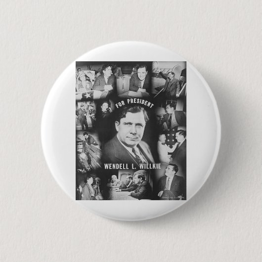1940 Wendell Willkie Ronde Button 5,7 Cm (Voorkant)