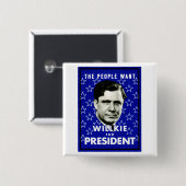 1940 WIllkie voor President Vierkante Button 5,1 Cm (Voorkant /achterkant)