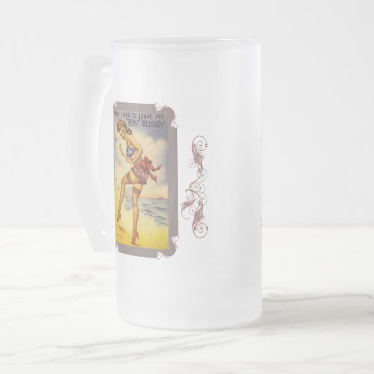 1940s Baignade Beauté Funny Frosted Beer Mug (Devant gauche)