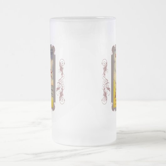 1940s Baignade Beauté Funny Frosted Beer Mug (Centre)