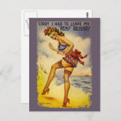 1940s Bathing Beauty Funny Briefkaart (Voorkant / Achterkant)
