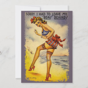 1940s Bathing Beauty Funny Party Uitnodiging
