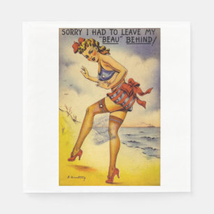 1940s Bathing Beauty Funny Servetten