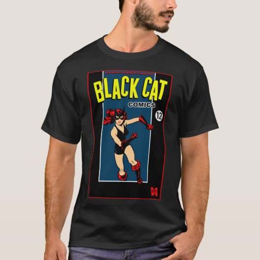 1940's Black Cat Comics "Hero" T-Shirt (Devant)