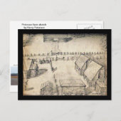 1940s Boerderij Schets Briefkaart (Voorkant / Achterkant)