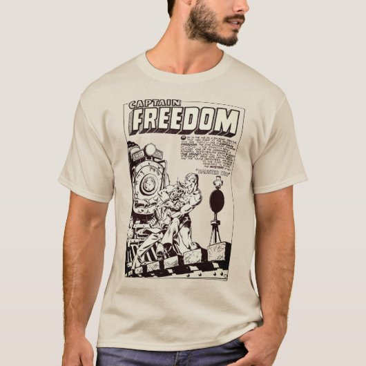 1940's Captain FREEDOM Comic T-shirt (Voorkant)