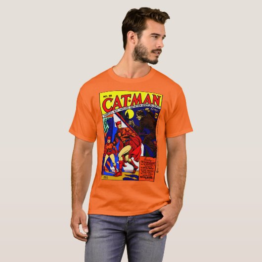 1940's Cat-Man Comic T-Shirt (Devant entier)