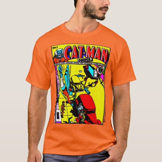 1940's CAT-MAN Comics T-Shirt (Devant)
