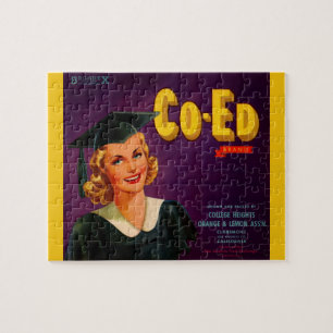 1940s Co-Ed Brand citrus crate label Legpuzzel