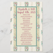 1940's Floral Wallpaper Trouwprogramma (Voorkant)