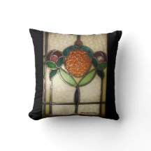 1940's GLAS IN LOOD PILLOW..AMERICAN MOJO