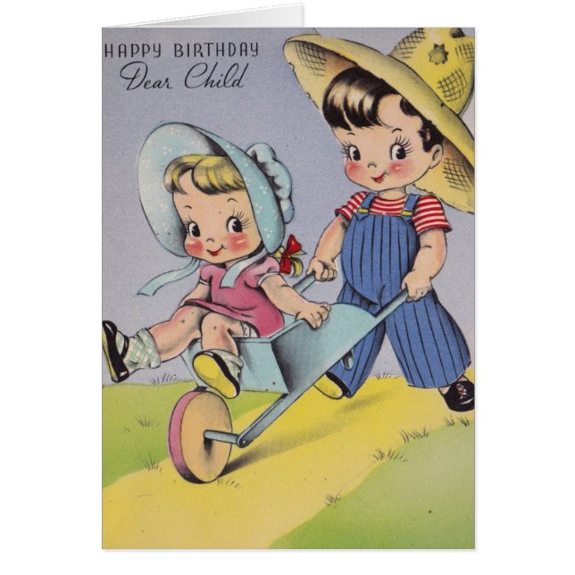  1940s Happy Birthday Beste kind (Voorkant)