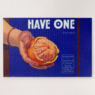 1940s Heb één sinaasappelkratlabel Legpuzzel