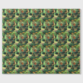 1940s illustratie onderzeese duiker in duikhelm cadeaupapier (Vlak)