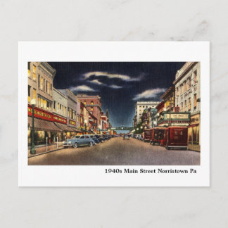 1940s Norristown's Main Street Briefkaart