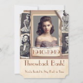 1940s Party Era  Nostalgische Tiener Party Kaart (Voorkant)