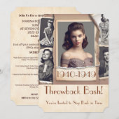 1940s Party Era  Nostalgische Tiener Party Kaart (Voorkant / Achterkant)