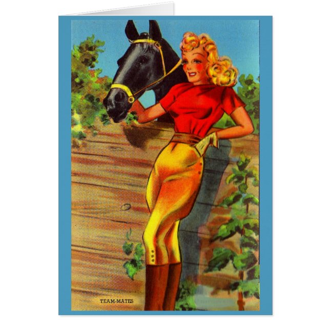 1940s pin-up gal and horse print (Voorkant)
