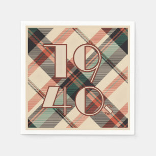 1940s Plaid Balloon Servet