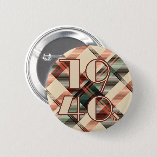 1940s Plaid Button (Voorkant /achterkant)