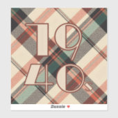 1940s Plaid Vinyl Sticker (Vel)