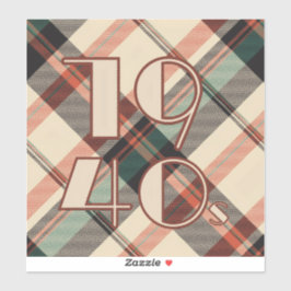 1940s Plaid Vinyl Sticker