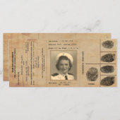 1940s Replica Paspoort Identificatie Menu (Voorkant / Achterkant)