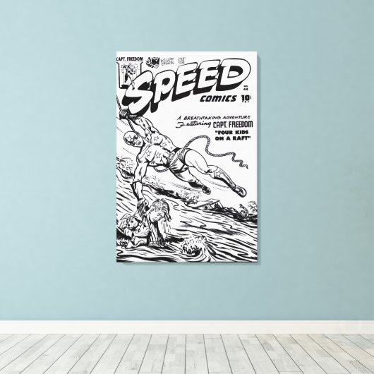 1940's SPEED Comics Canvas Print (Insitu (Houten vloer))