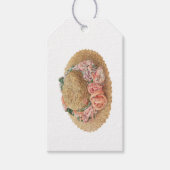 1940s stro Pet met bloemen Cadeaulabel (Voorkant)