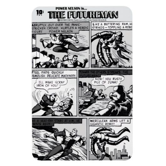 1940's The FUTUREMAN Comic Strip Flexible Magnet Magneet (Verticaal)