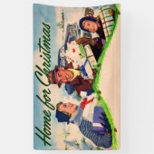1940s Thuis voor Kerstmis Spandoek (Verticaal)