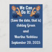 1940's Two Rosies Save-the-Date Briefkaart (Voorkant)