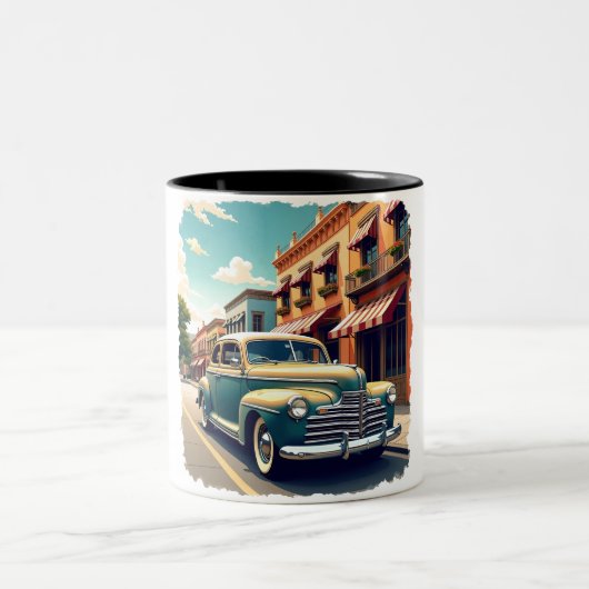 1940s Vintage Car Mug Tweekleurige Koffiemok (Center)