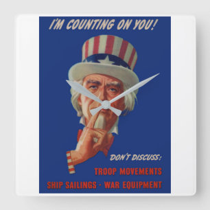 1940s warning from Uncle Sam Vierkante Klok