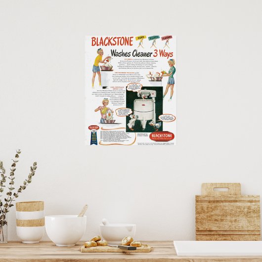 1940s Wasmachine AD Poster (Keuken)