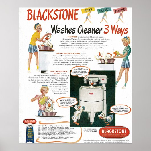 1940s Wasmachine AD Poster (Voorkant)