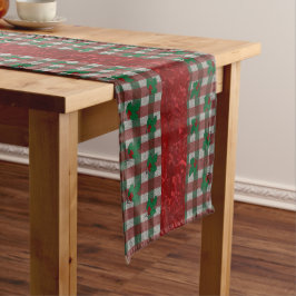 1940s Xmas Gingham 16 "x 108" Lange Tafelloper