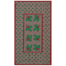 1940s Xmas Gingham 60 "x 104" tafelkleed