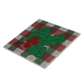 1940s Xmas Gingham 6 "x 6" Tegeltje (Zijkant)