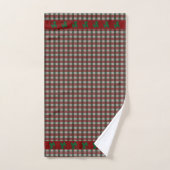 1940s Xmas Gingham Bad Handdoek (Handdoek)