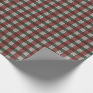 1940s Xmas Gingham Cadeaupapier