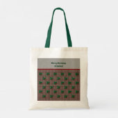 1940s Xmas Gingham - Gepersonaliseerd budget Tote Bag (Achterkant)