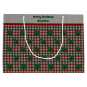 1940s Xmas Gingham - Gepersonaliseerd Groot Cadeauzakje (Achterkant)