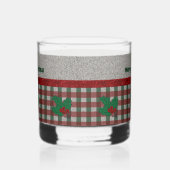 1940s Xmas Gingham - Gepersonaliseerd Whisky Glas (Links)