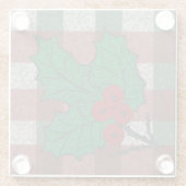 1940s Xmas Gingham Glazen Onderzetter (Achterkant)