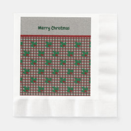 1940s Xmas Gingham Papieren servetten