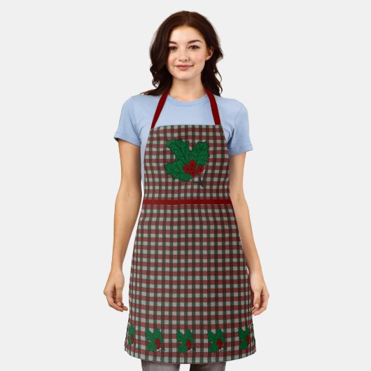 1940s Xmas Gingham Schort (Gedragen)