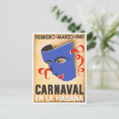 1941 Havana Carnival vintage briefkaart (Staand voorkant)