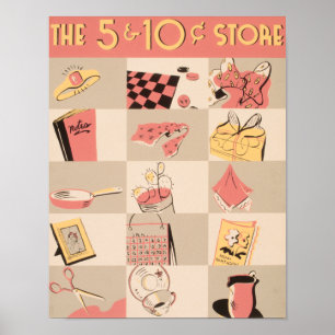 1941 Vijf en Dime Store Poster